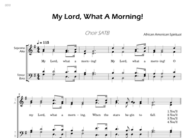 My Lord, What A Morning - Choir SATB (arr. César Madeira)
