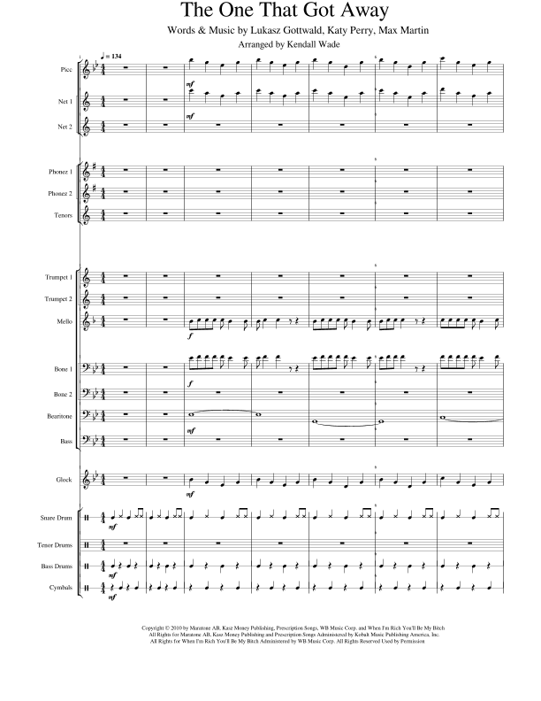 The One That Got Away (arr. Kendall Wade)
