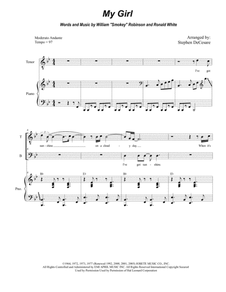 My Girl (arr. Stephen DeCesare)