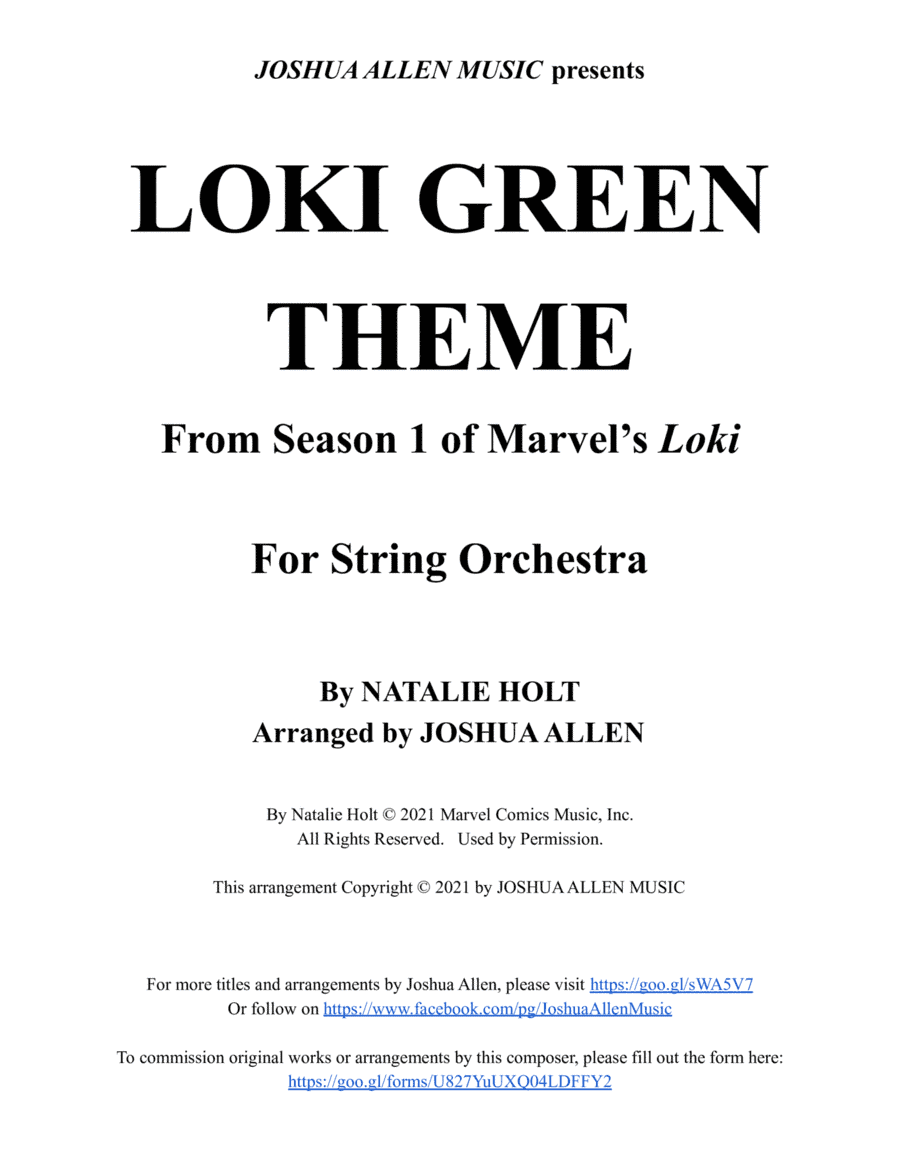 Loki Green Theme (arr. Joshua Allen)