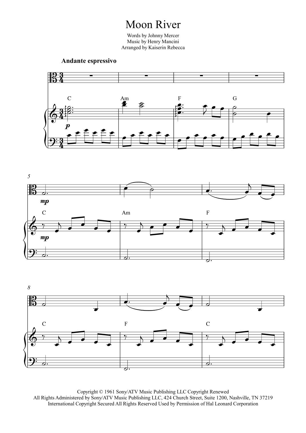 Moon River (arr. Kaiserin Rebecca)