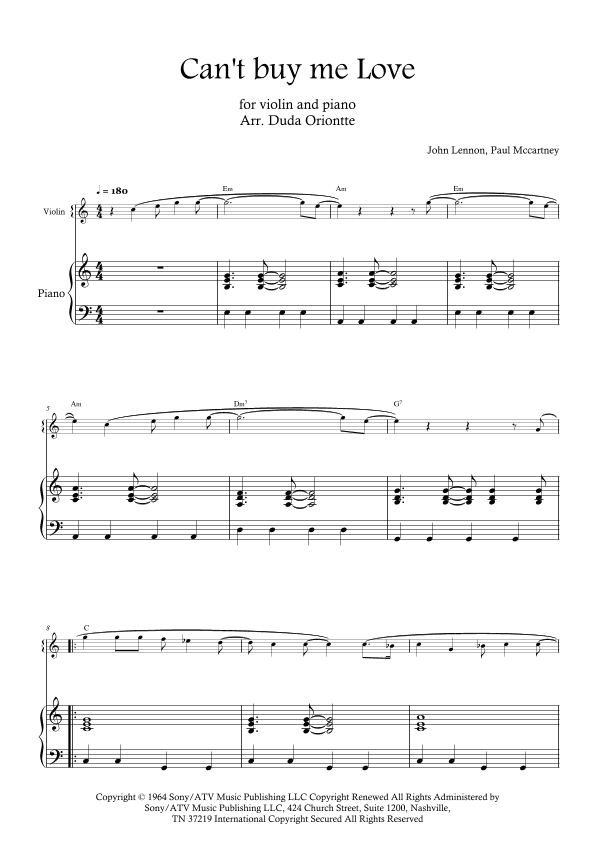 Can't Buy Me Love (arr. Duda Oriontte)