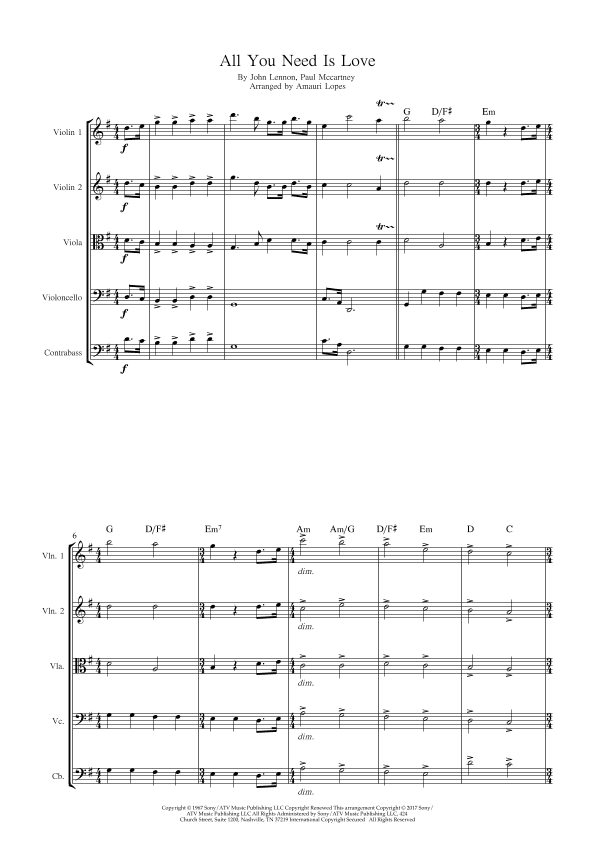 All You Need Is Love (arr. Amauri Lopes)