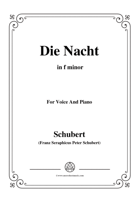 Schubert-Die Nacht,in f minor,D.534,for Voice and Piano (arr. MSM)