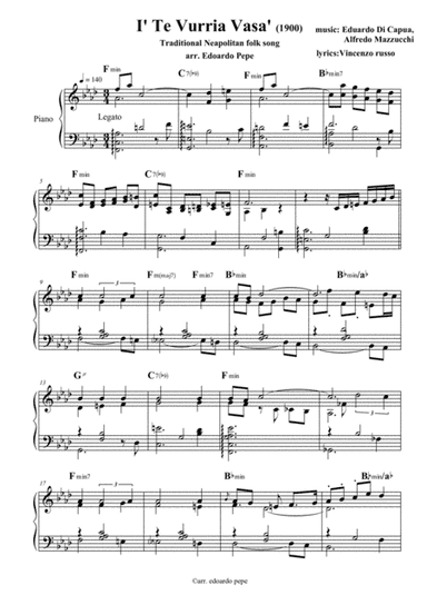 I' Te Vurria Vasa' (arr. Edoardo Pepe)