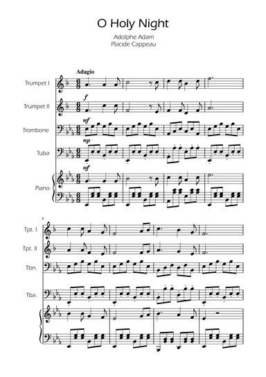 O Holy Night - Brass Quartet w/ Piano (arr. Ygor Nunes)