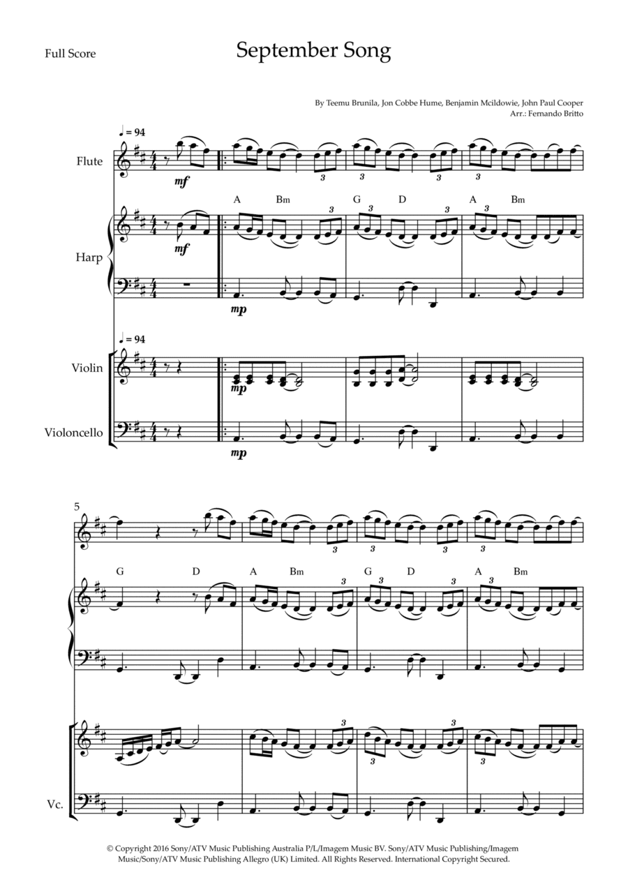 September Song (arr. Fernando Britto)