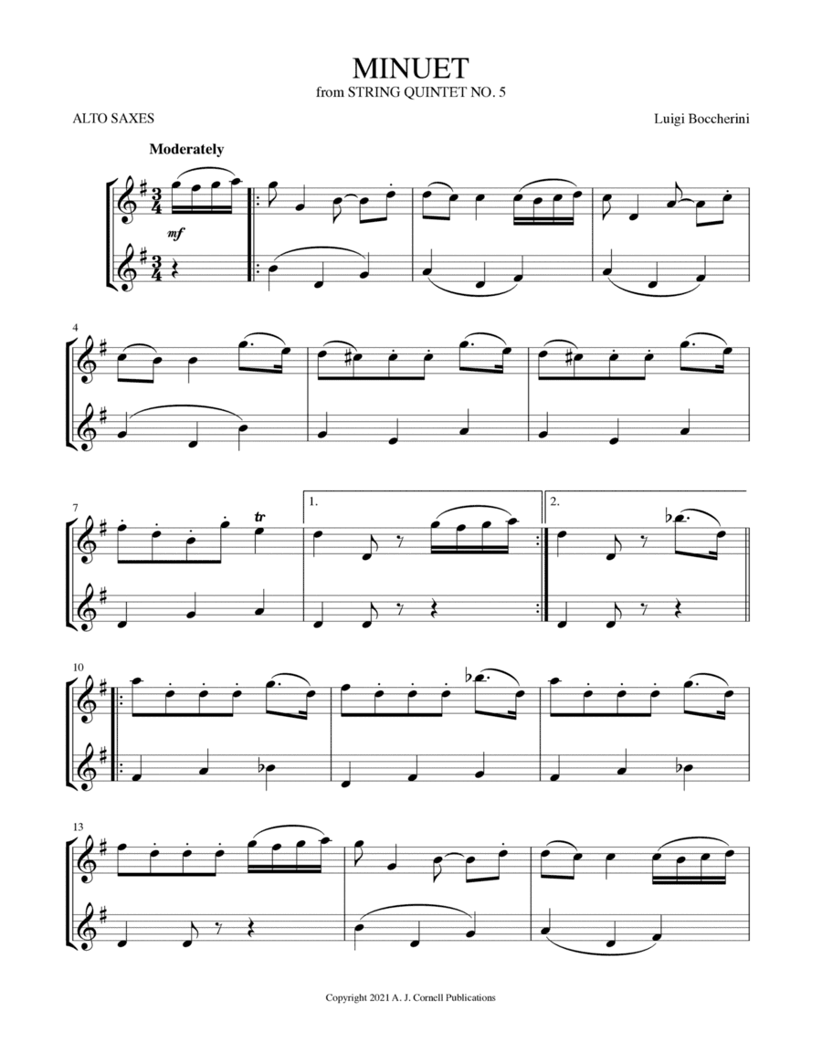 Minuet (from String Quintet No. 5) (arr. Mark Phillips)
