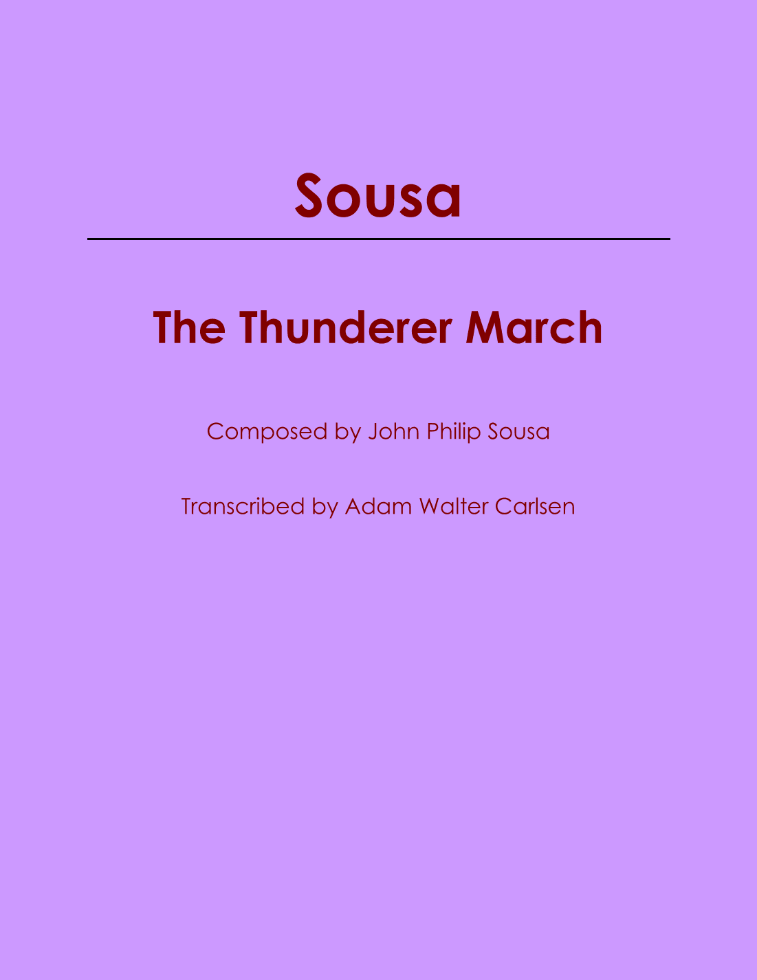 The Thunderer March (arr. Adam Walter Carlsen)