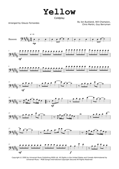 Yellow (arr. Glauco Fernandes)