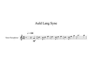 Auld Lang Syne (Tenor Sax) (arr. Digital Book Music)
