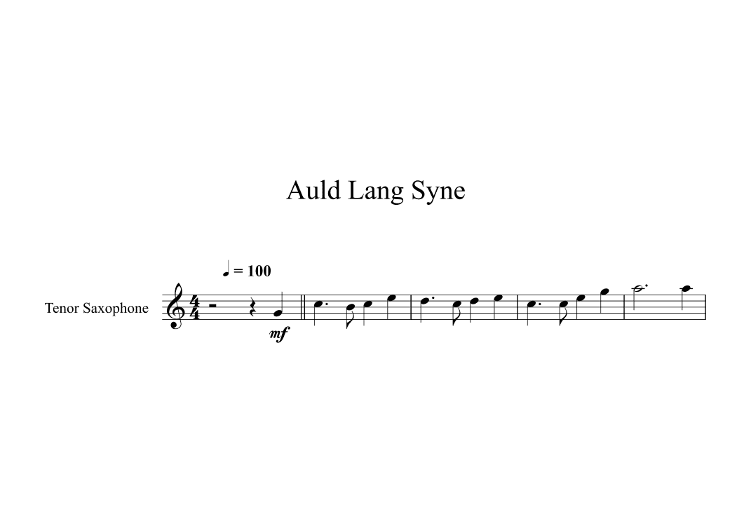 Auld Lang Syne (Tenor Sax) (arr. Digital Book Music)