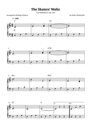 The Skaters Waltz (for beginners - with chords) (arr. Rodrigo Faleiros)