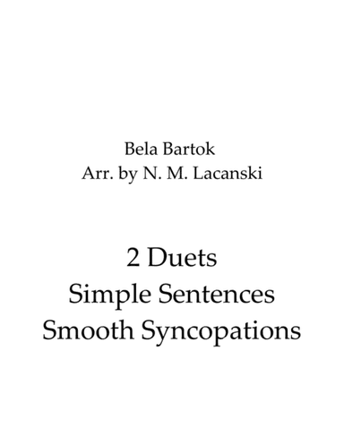 Simple Sentences and Smooth Syncopations (arr. Nick Lacanski)