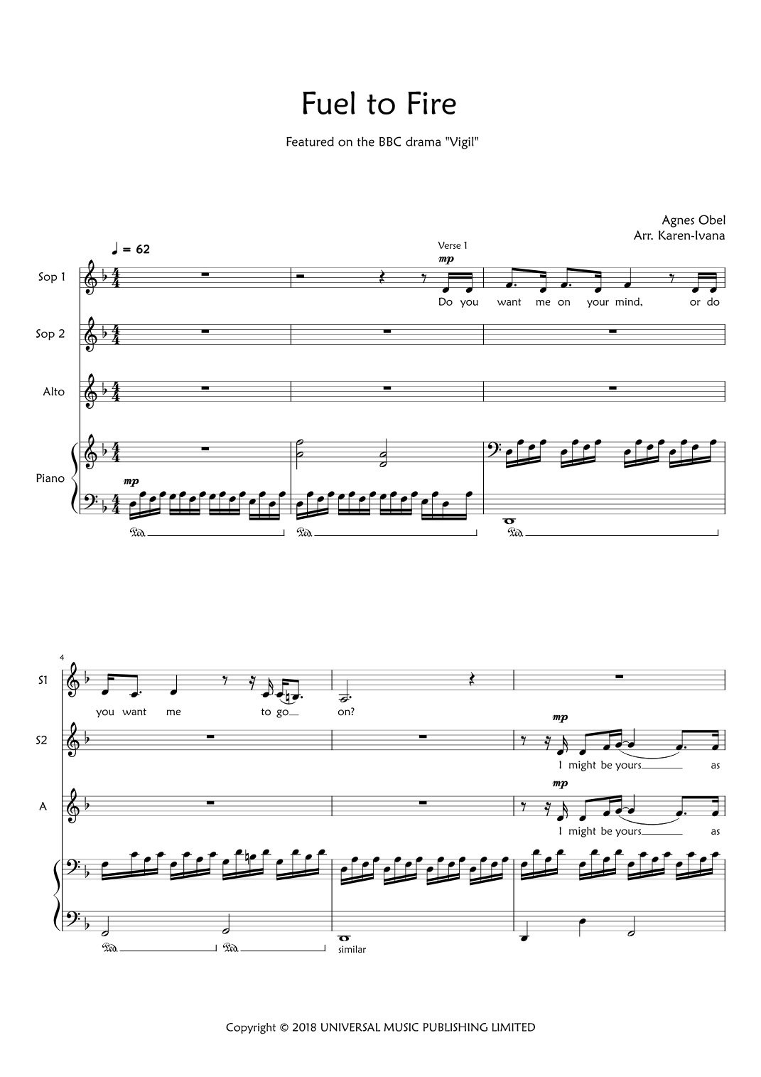 Fuel To Fire (arr. Karen Ivana)