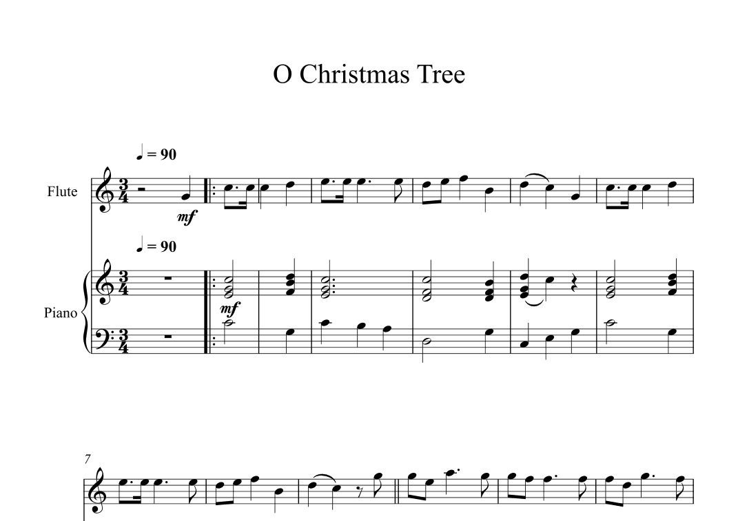 O Christmas Tree (Flute + Piano) (arr. Digital Book Music)