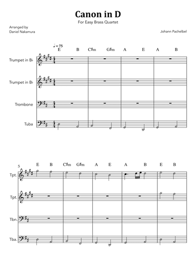 Canon In D (for Brass Quartet) (arr. Daniel Nakamura)