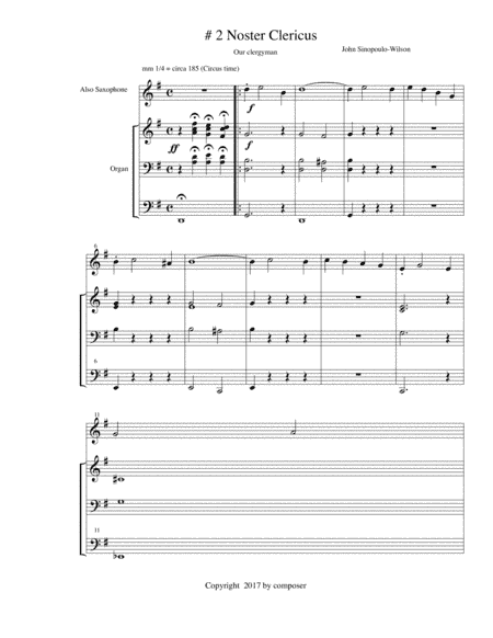 Noster Clericus  "our clergyman" #2 of Choir-loft Meditations FULL SCORE