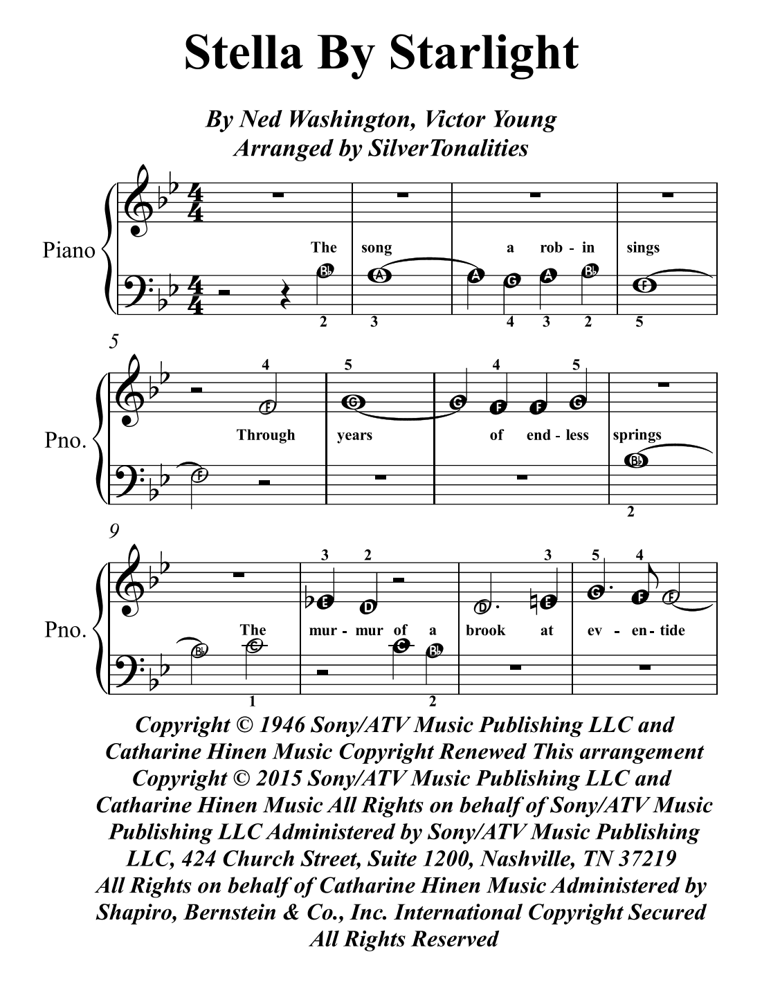 Stella By Starlight (arr. SilverTonalities)