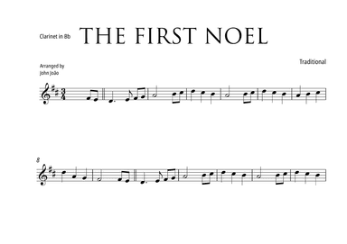 The First Noel (Clarinet in Bb) (arr. John João)