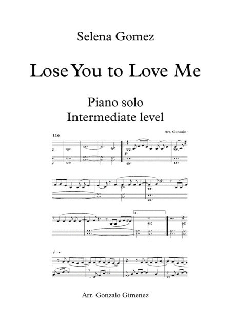 Lose You To Love Me (arr. Gonzalo Gimenez)