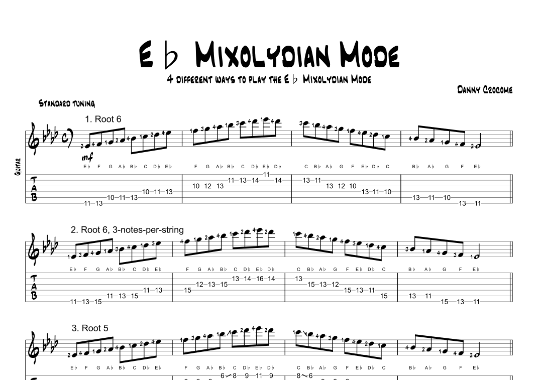 Eb Mixolydian Mode (4 Ways to Play)
