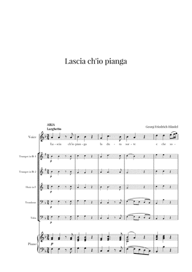 Haendel - Lascia ch’io pianga (for Soprano, Brass Quintet and Piano) (arr. Cadenza Editions)