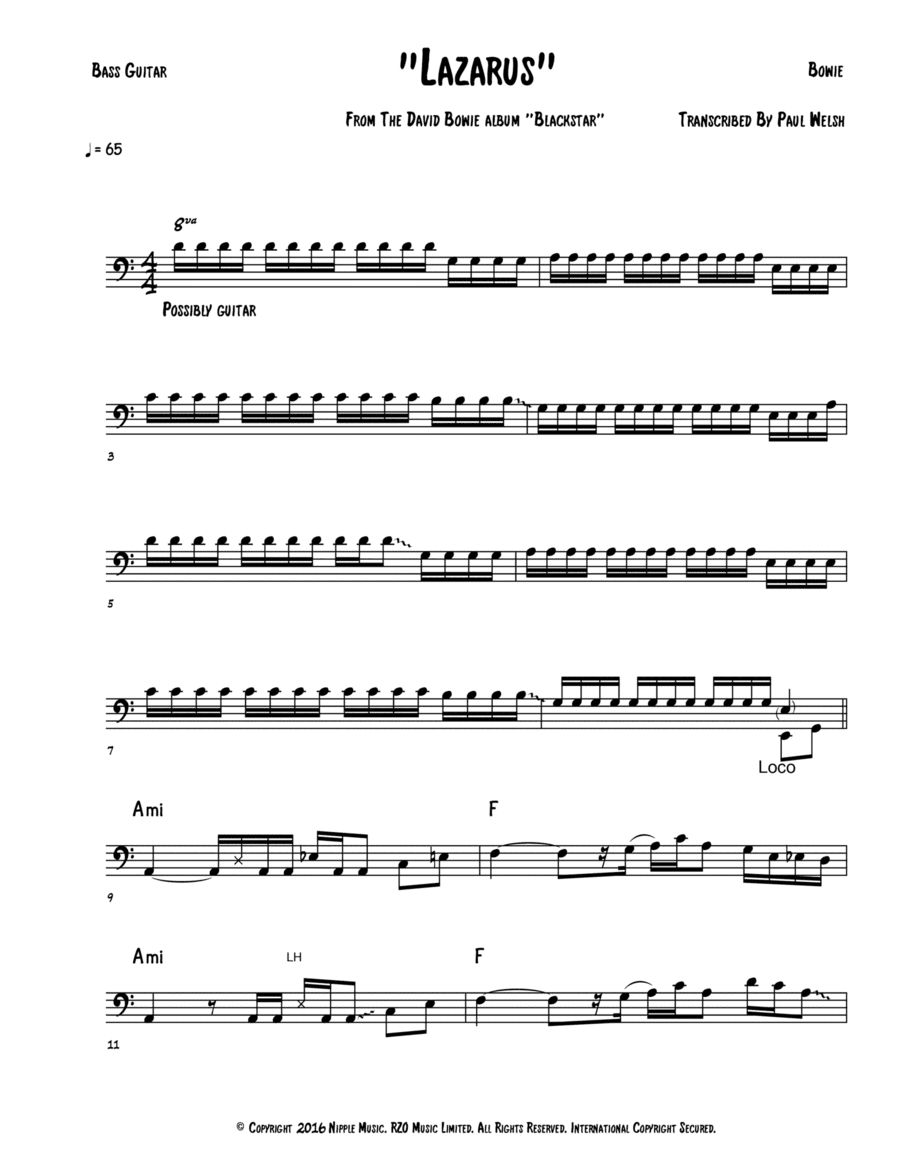 Lazarus (arr. Accubass)