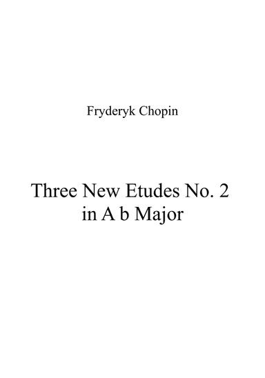 Three New Etudes No. 2 in A b Major (arr. Patrizia Luraschi)