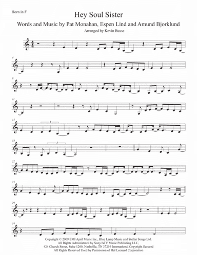 Hey, Soul Sister (arr. Kevin Busse)