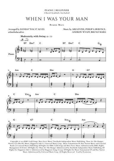 When I Was Your Man (arr. Danilo "Daca" Alves)