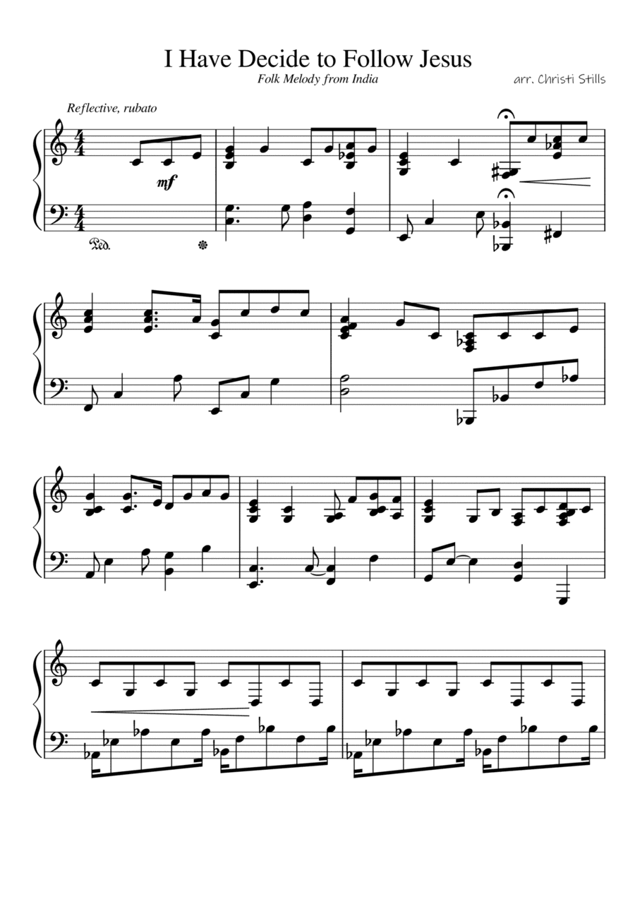 I Have Decided to Follow Jesus (Piano Solo) (arr. Christi Stills)
