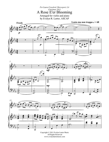 A Rose E'er Blooming (arr. Evelyn Larter Music)