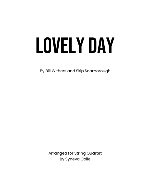Lovely Day (arr. Syneva Colle)