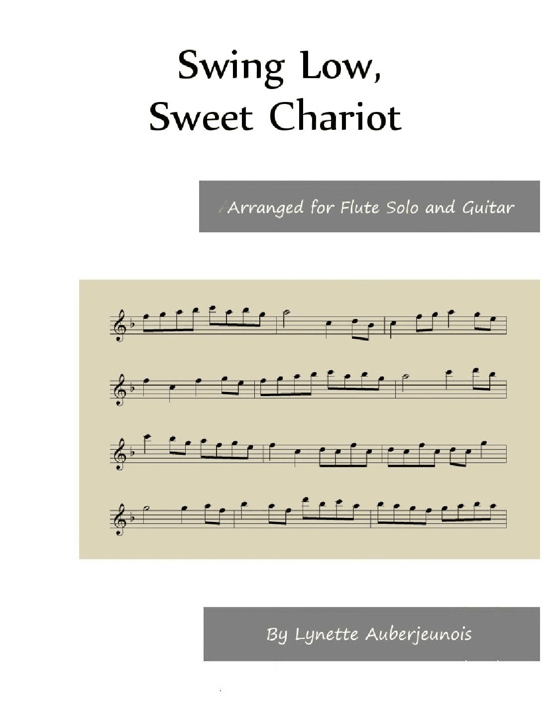 Swing Low, Sweet Chariot - Flute Solo with Guitar Chords (arr. Lynette Auberjeunois)