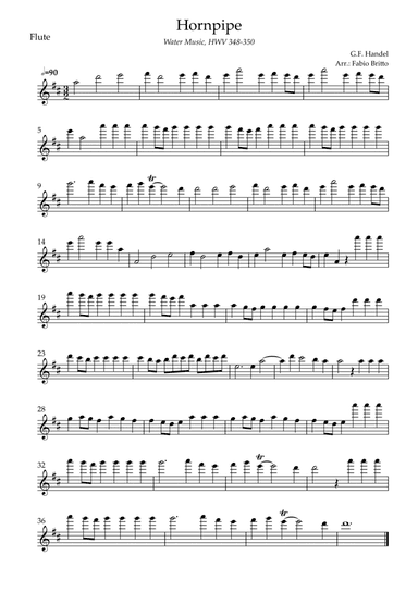 Hornpipe (G.F. Handel HWV 348-350) for Flute Solo (arr. Fabio Britto)