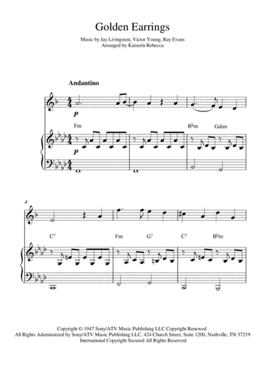 Golden Earrings (arr. Kaiserin Rebecca)