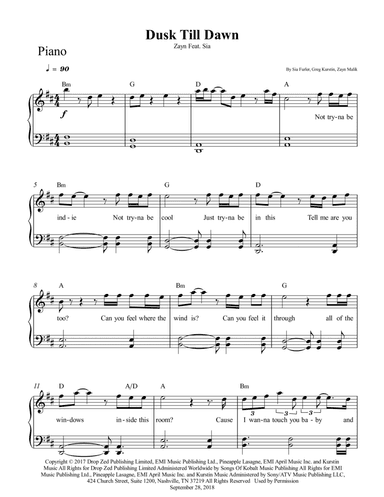 Dusk Till Dawn (arr. Wesley S. SIlva)