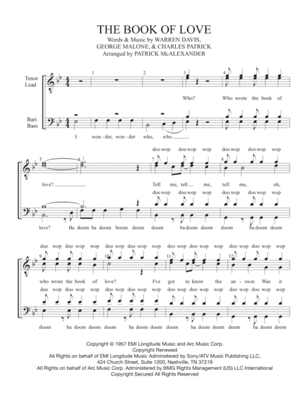 Book Of Love (arr. Patrick McAlexander)