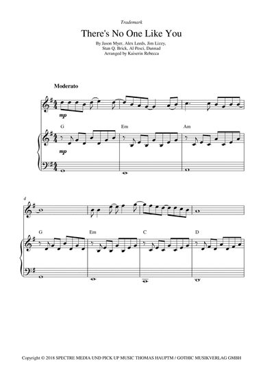 There's No One Like You (arr. Kaiserin Rebecca)