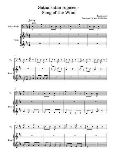Soittosalkku: Sataa, sataa ropisee - Song of the Wind (arr. Anu Holländer)