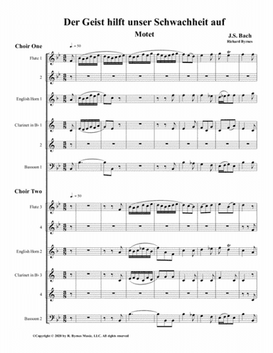 Der Geist hilft unser Schwachheit auf by J.S. Bach for Double Woodwind Choir (arr. Richard Byrnes)