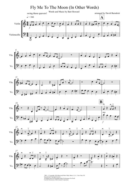 Fly Me To The Moon (In Other Words) (arr. David Burndrett)