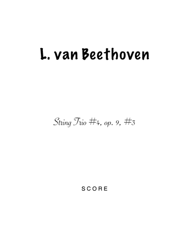 L. Beethoven - Trio No. 4 (arr. A. Viazovtsev.)