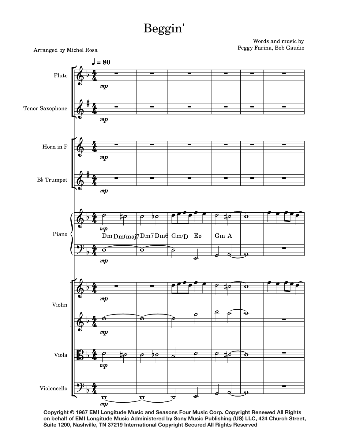 Beggin' (arr. Harmonistas)