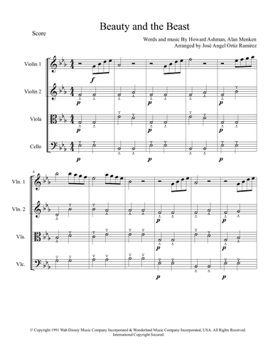 Beauty And The Beast (arr. José angel Ortiz ramirez)