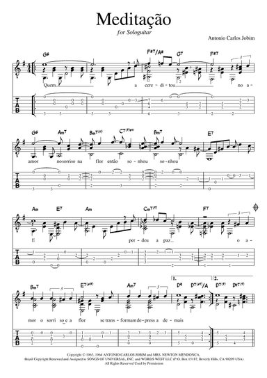 Meditation (meditacao) (arr. Joachim Lucas Ribbentrop)