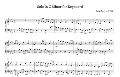Solo for keyboard in C Minor