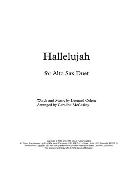 Hallelujah (arr. Caroline McCaskey)