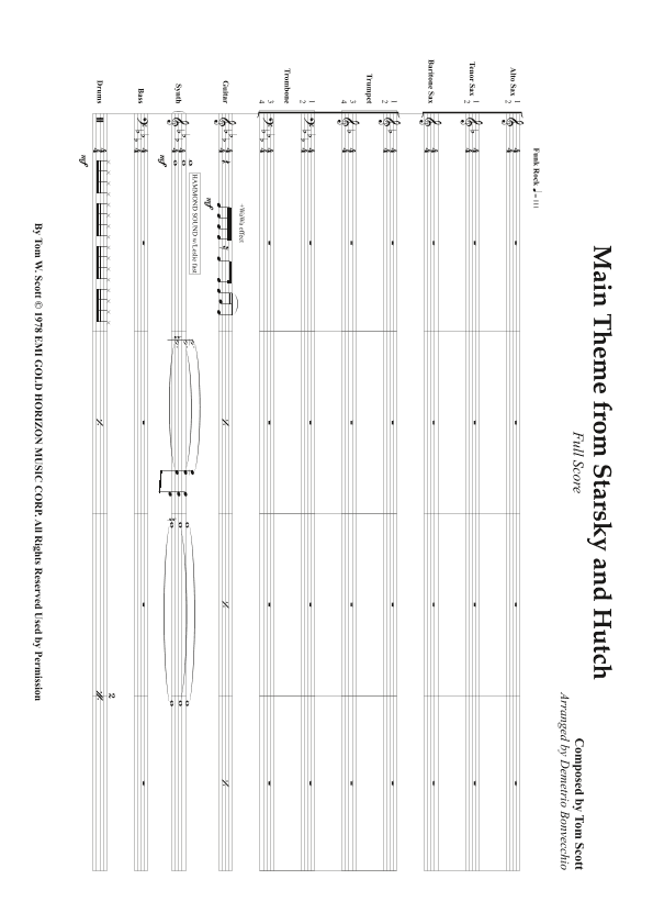 Starsky & Hutch Theme (arr. Demetrio Bonvecchio)